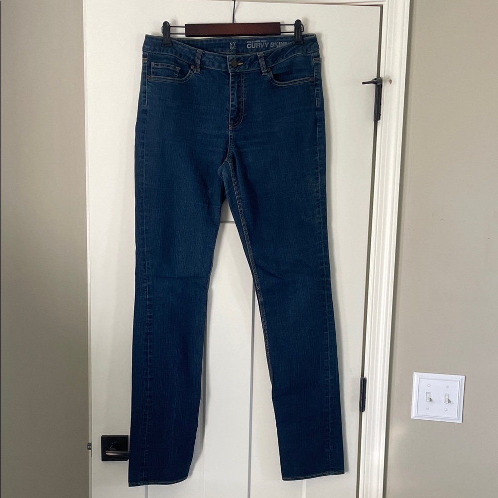 New York & Company Women's Curvy Skinny Jeans - Denim Blue